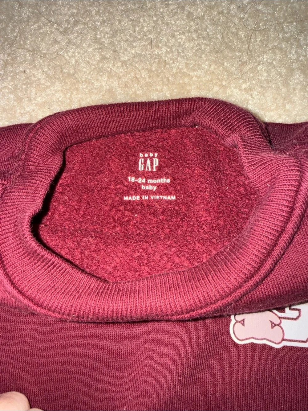 Gap Baby Girl Cargo Sweatpants and Sweatshirt in Burgundy